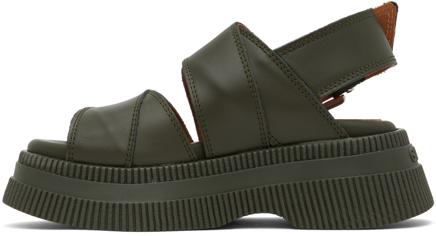 Khaki platform sandals