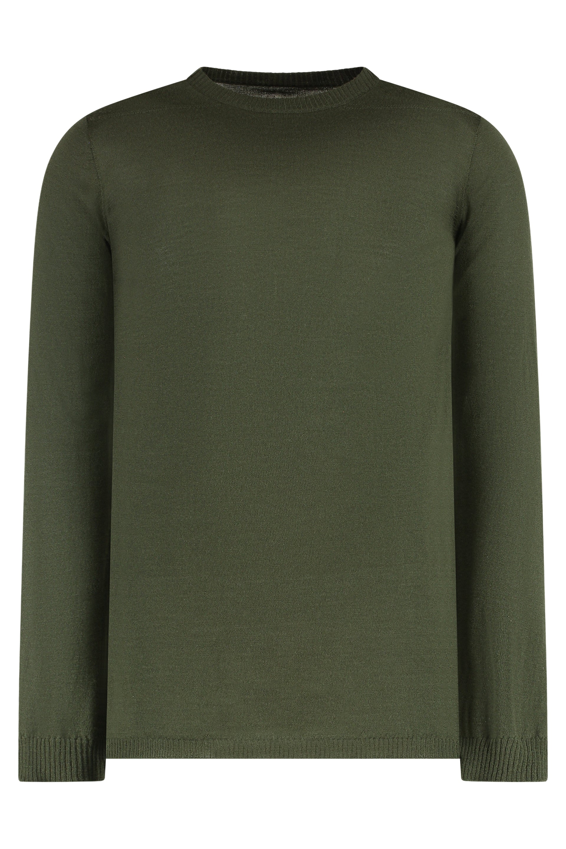 Virgin Wool Crewneck Sweater — Green