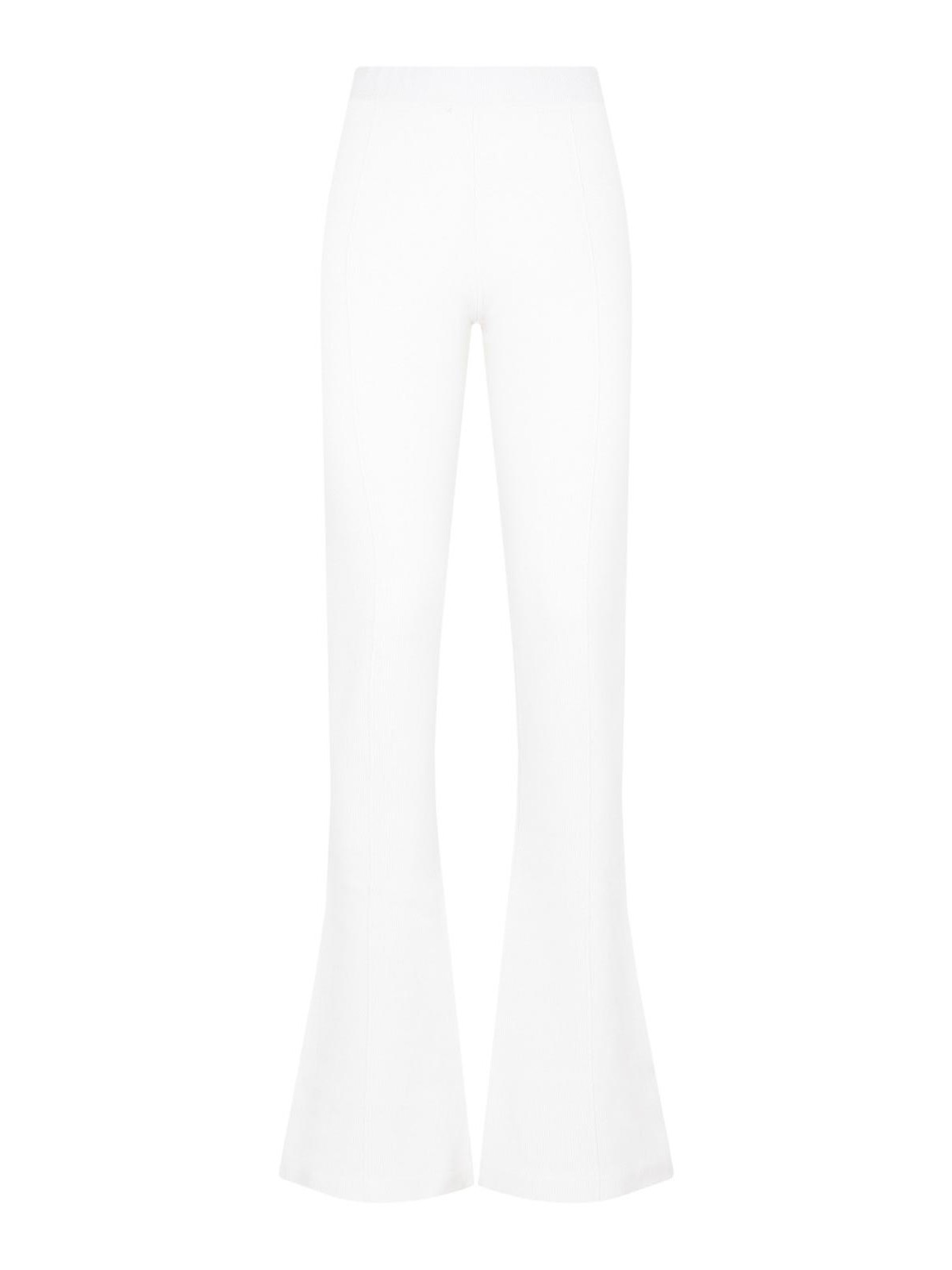 Flared cashmere knitted trousers