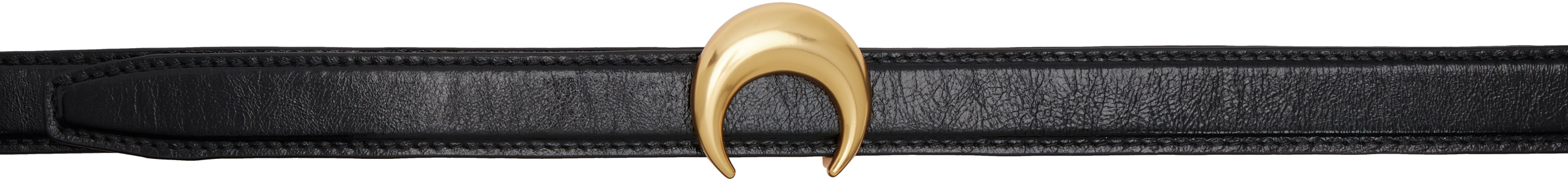 Marine Serre Black Vegetable Leather Moon Belt