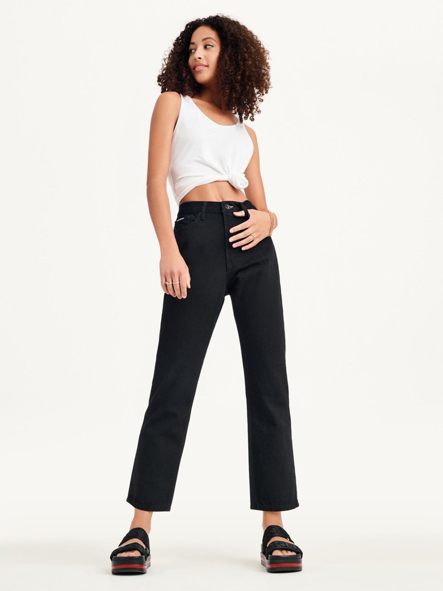 Broome mid-rise straight-leg jeans - Black