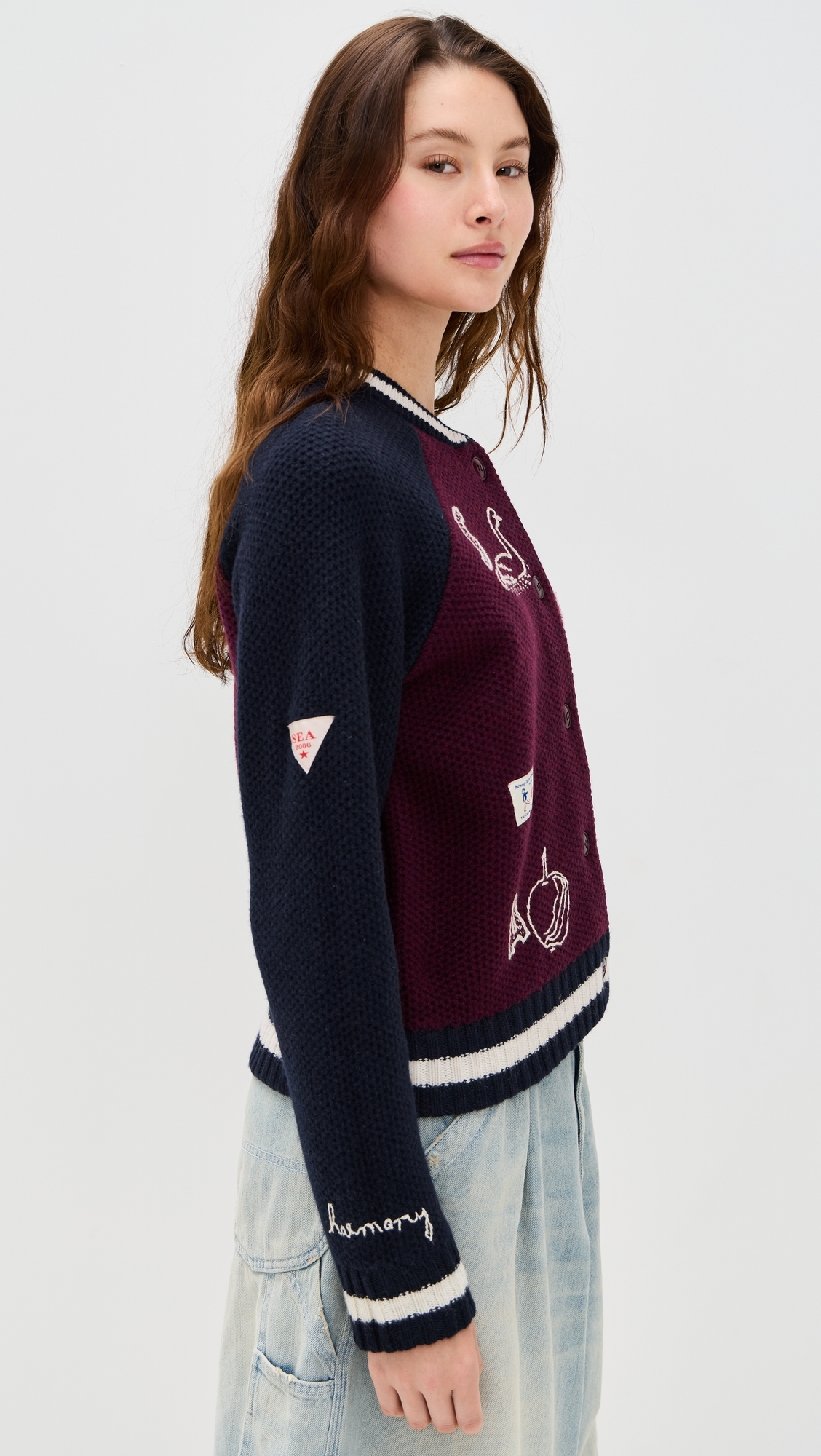 Archer Varsity Knit Cardigan Navy