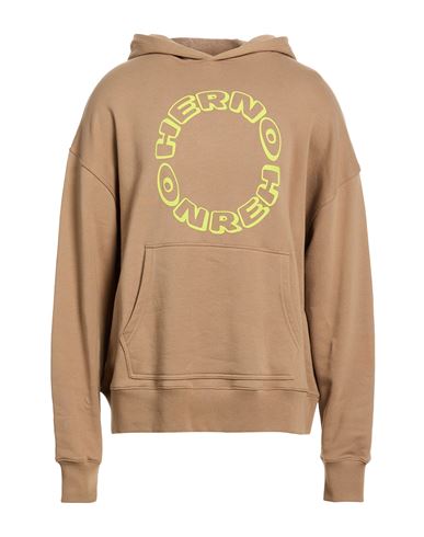 Man Sweatshirt Camel Size 40 Cotton
