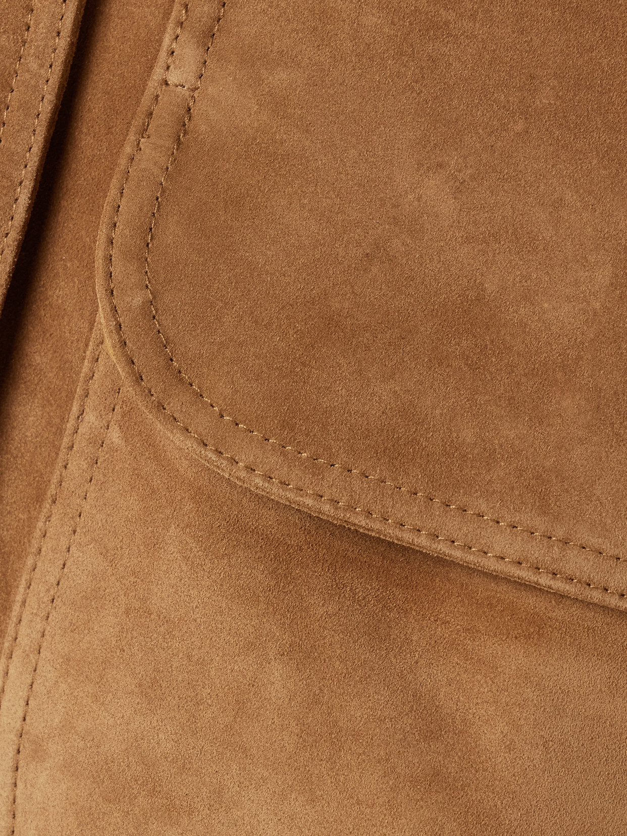Walters Leather-trimmed Suede Jacket - Brown