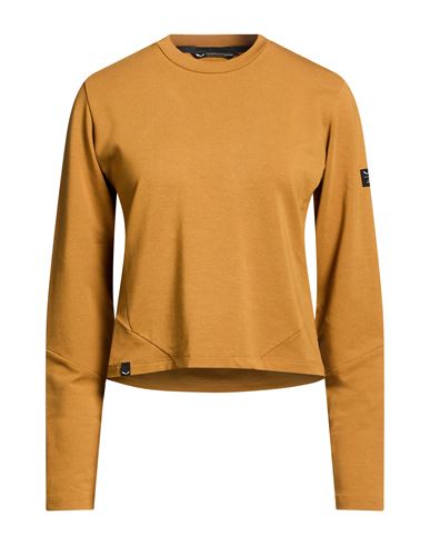 Fanes Woman Sweatshirt Mustard Size 6 Cotton, Lyocell, Elastane