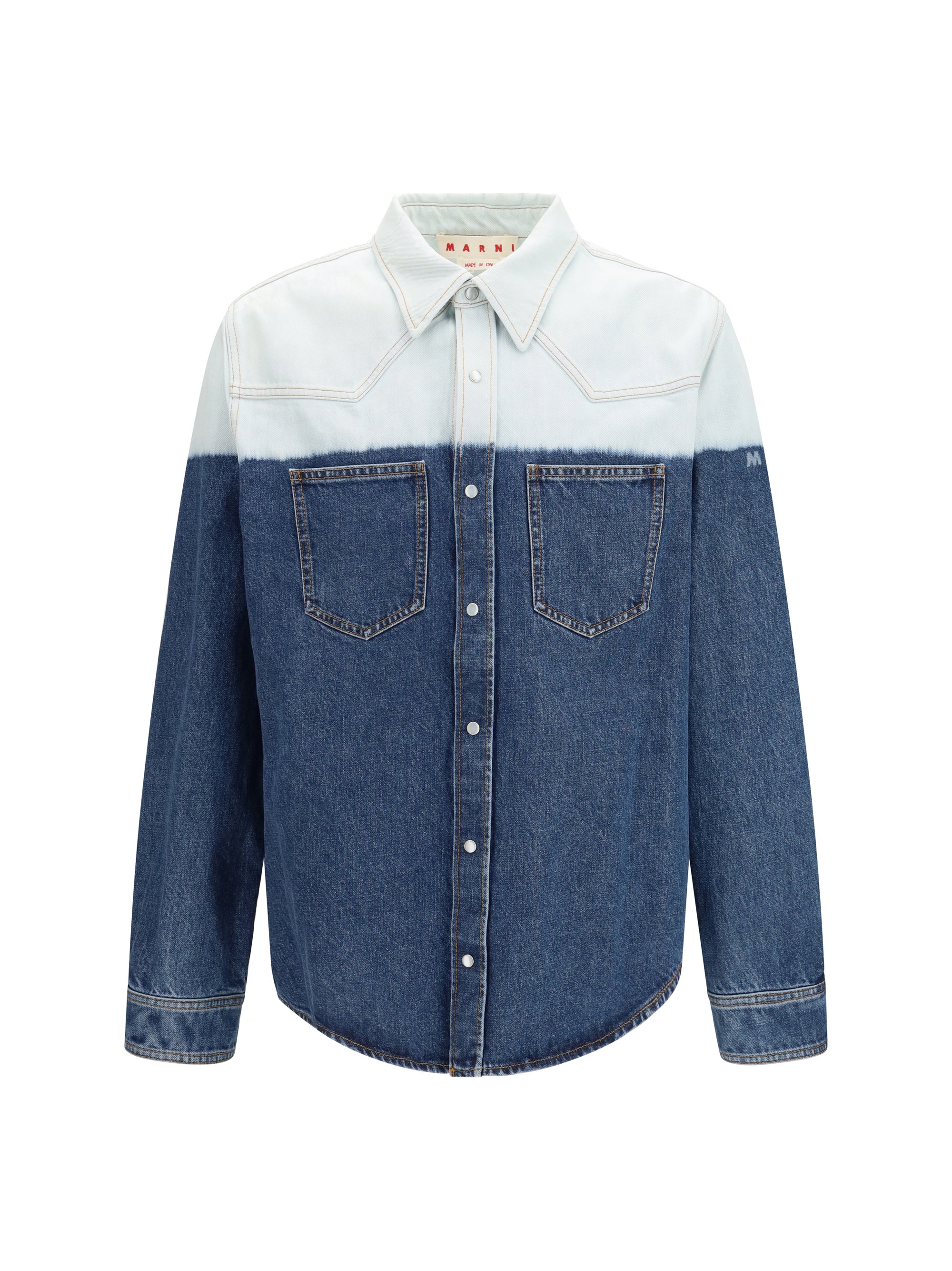 Dip-Dye Denim Shirt — Navy