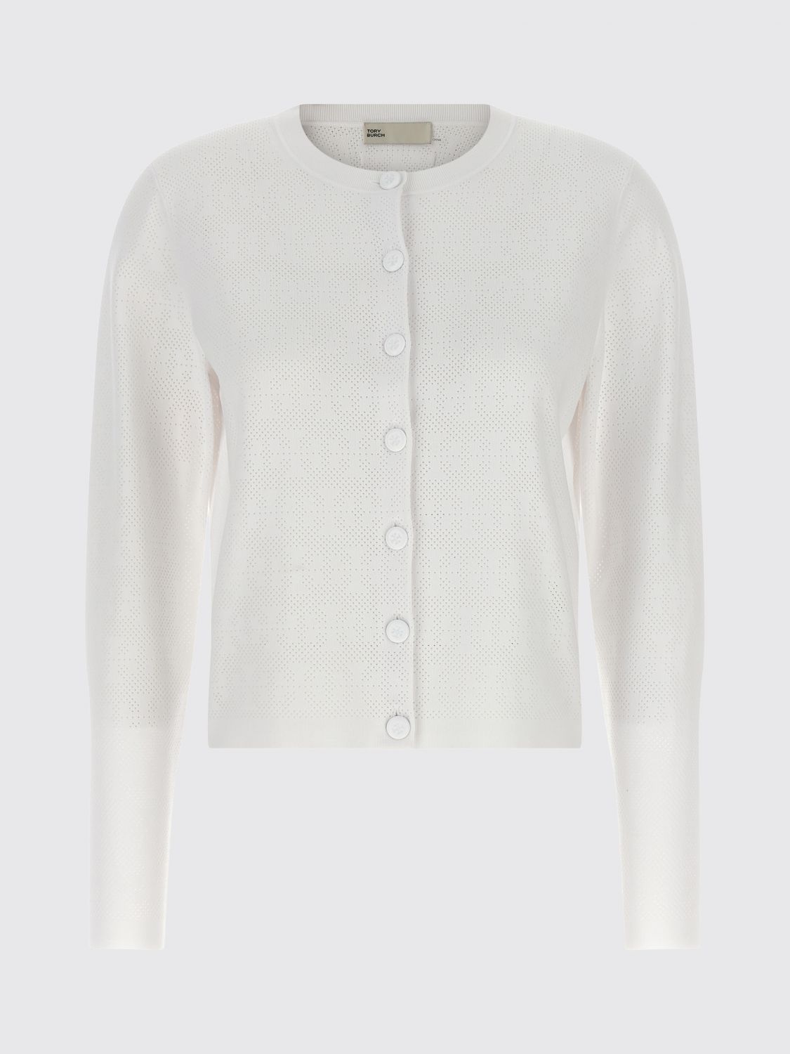 Viscose Blend Cardigan with Double T Logo and Ribbed Trim