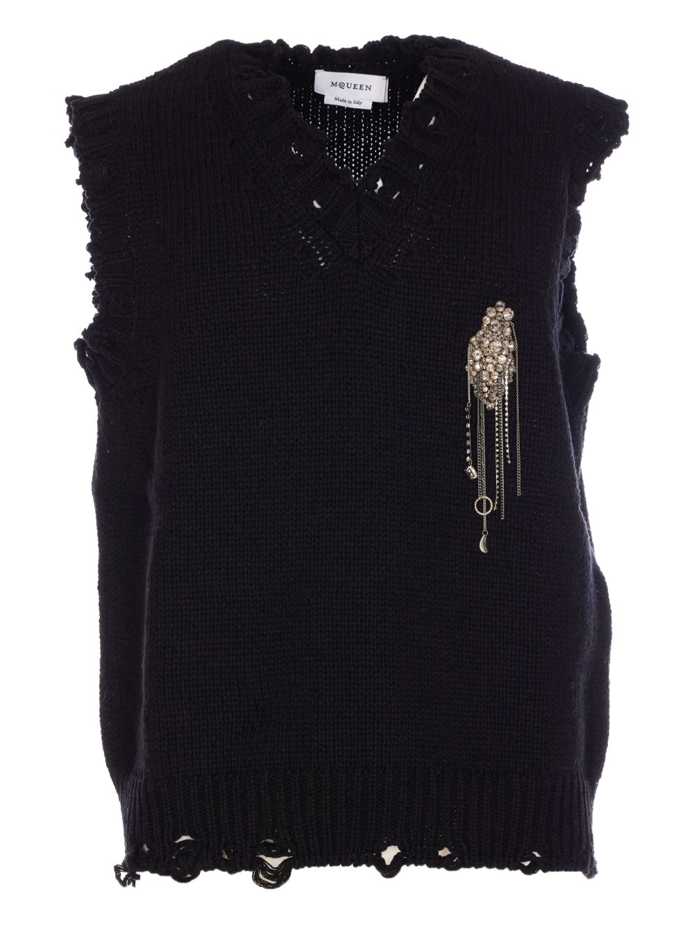 Alexander McQueen ripped vest - Black