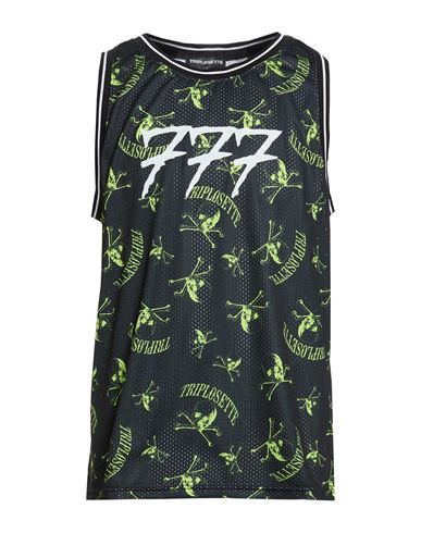 Man Tank top Black Size L Polyester