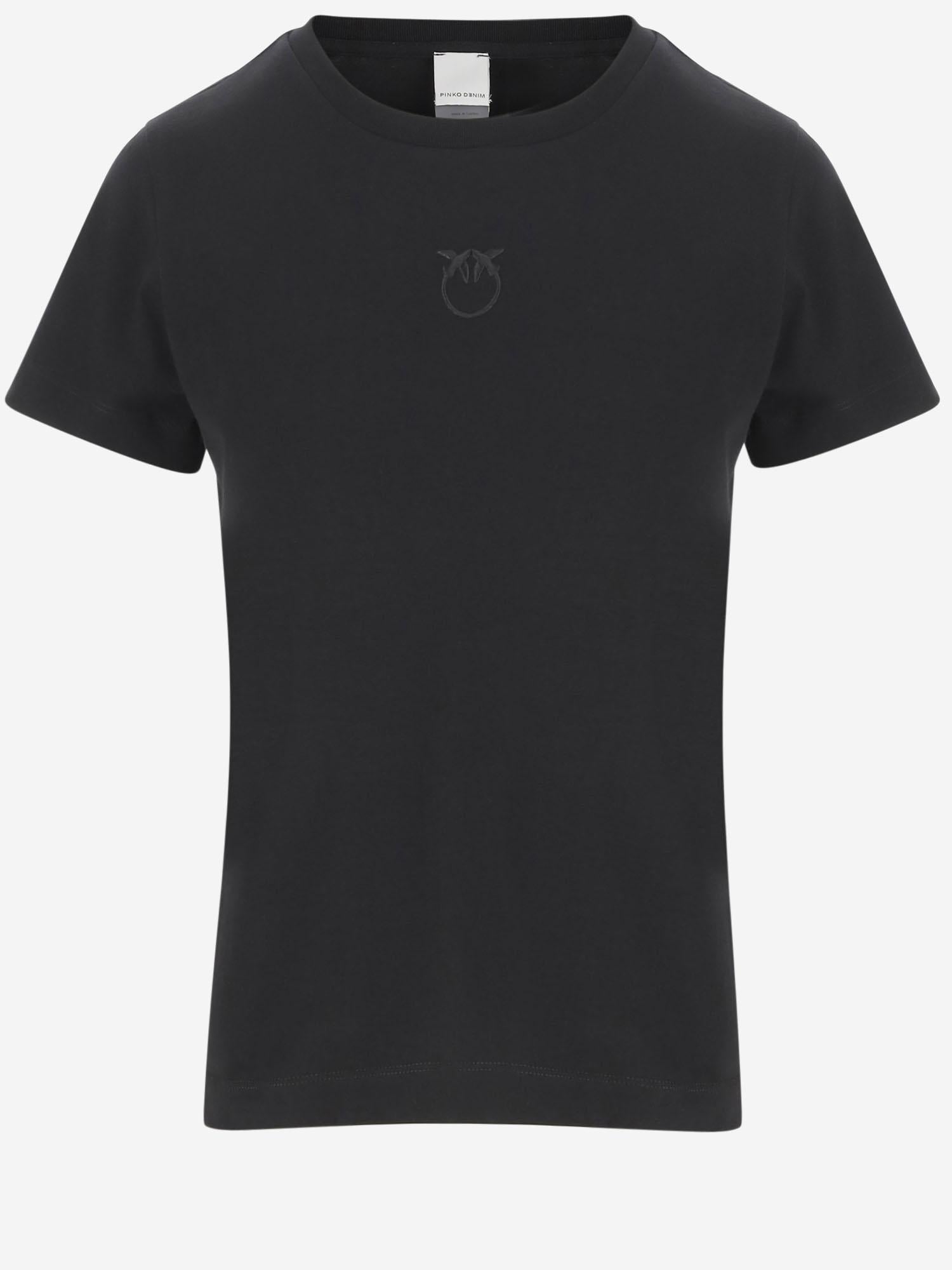Logo-Embroidered Cotton T-Shirt — Black