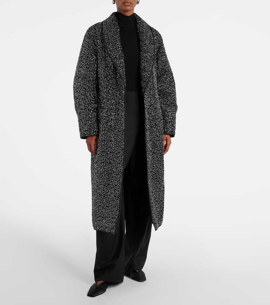 Embellished shearling-trimmed coat