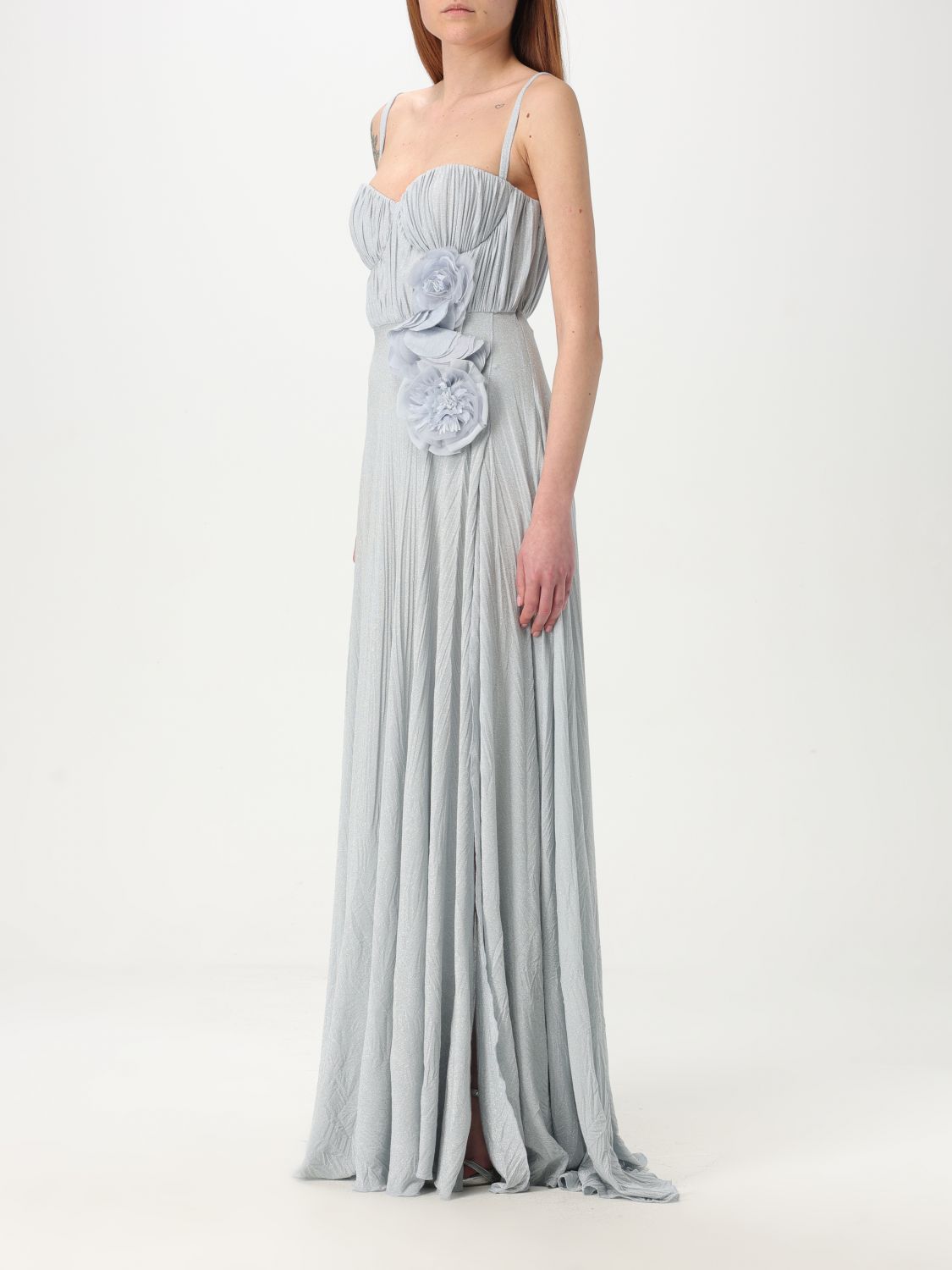 Dress ELISABETTA FRANCHI Woman color Gnawed Blue