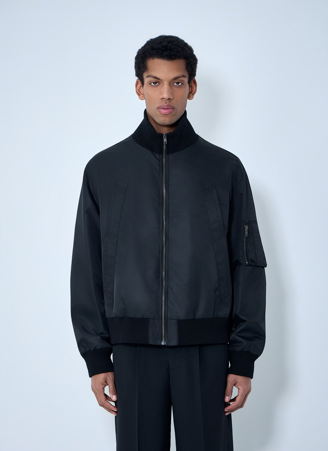 High-collar Bomber Jacket - Man Jackets Black It