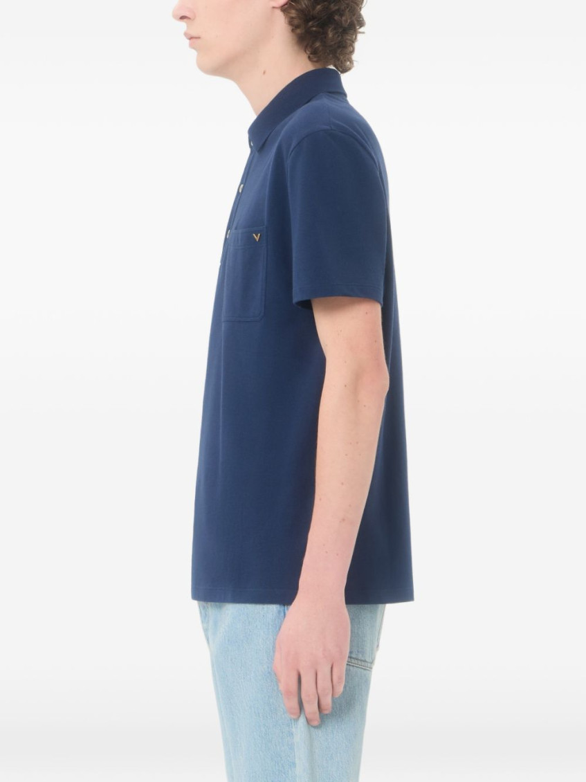 Valentino Garavani - vlogo gold cotton piqué polo shirt