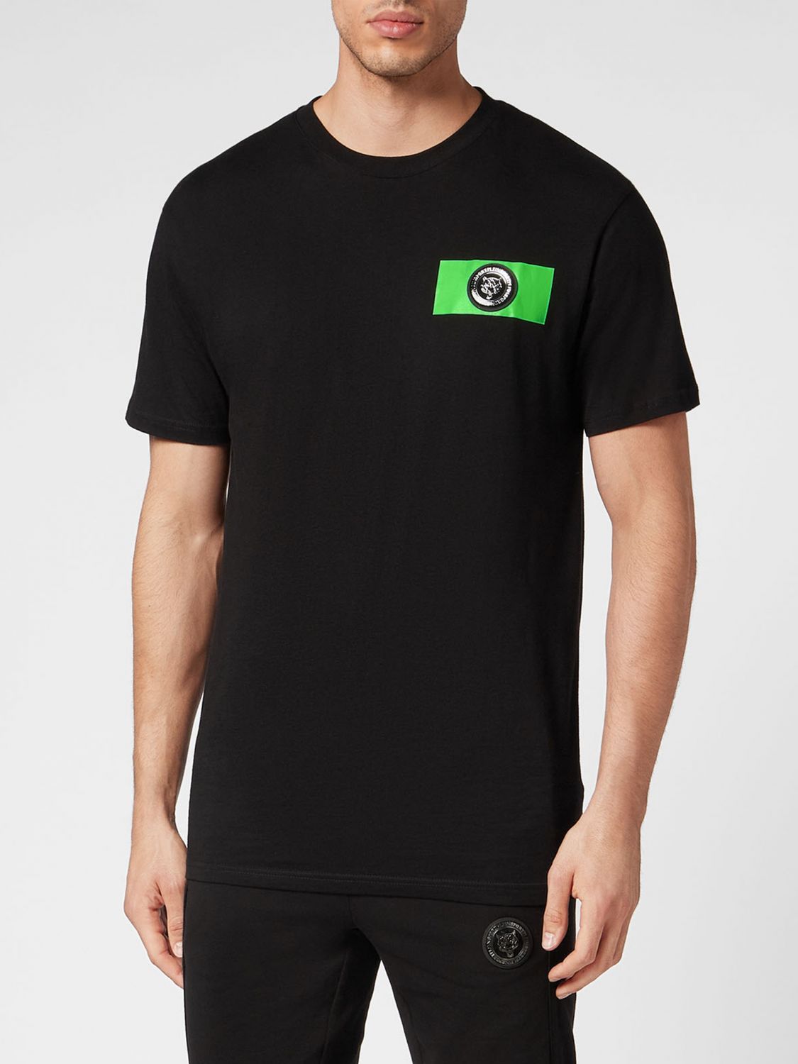 SS logo-patch cotton T-shirt - Black