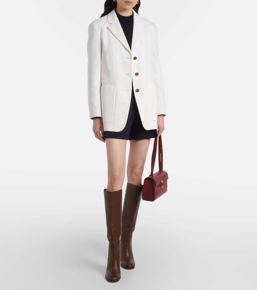 Single-breasted cotton drill jacket