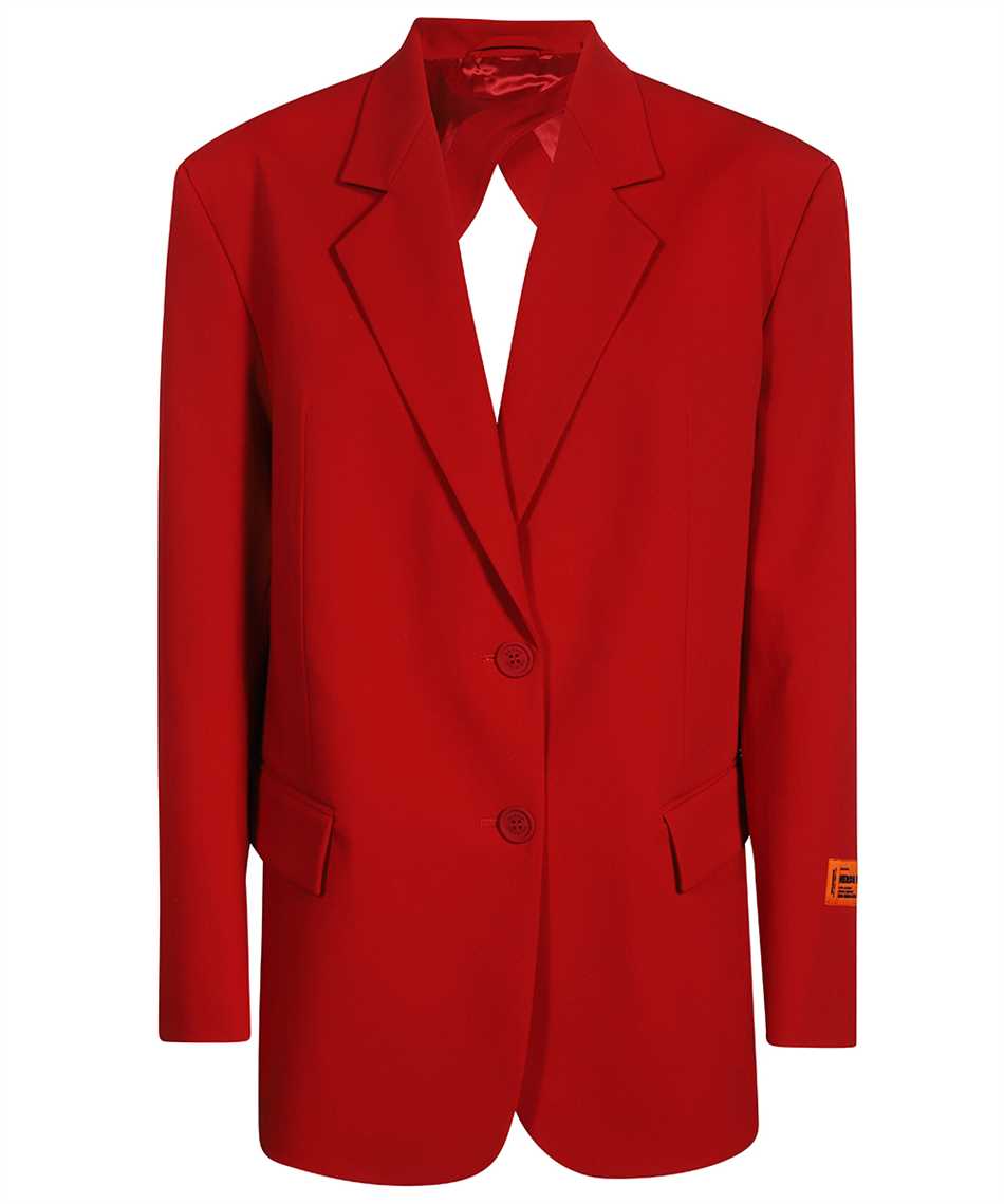 Open-back single-breasted blazer - Red