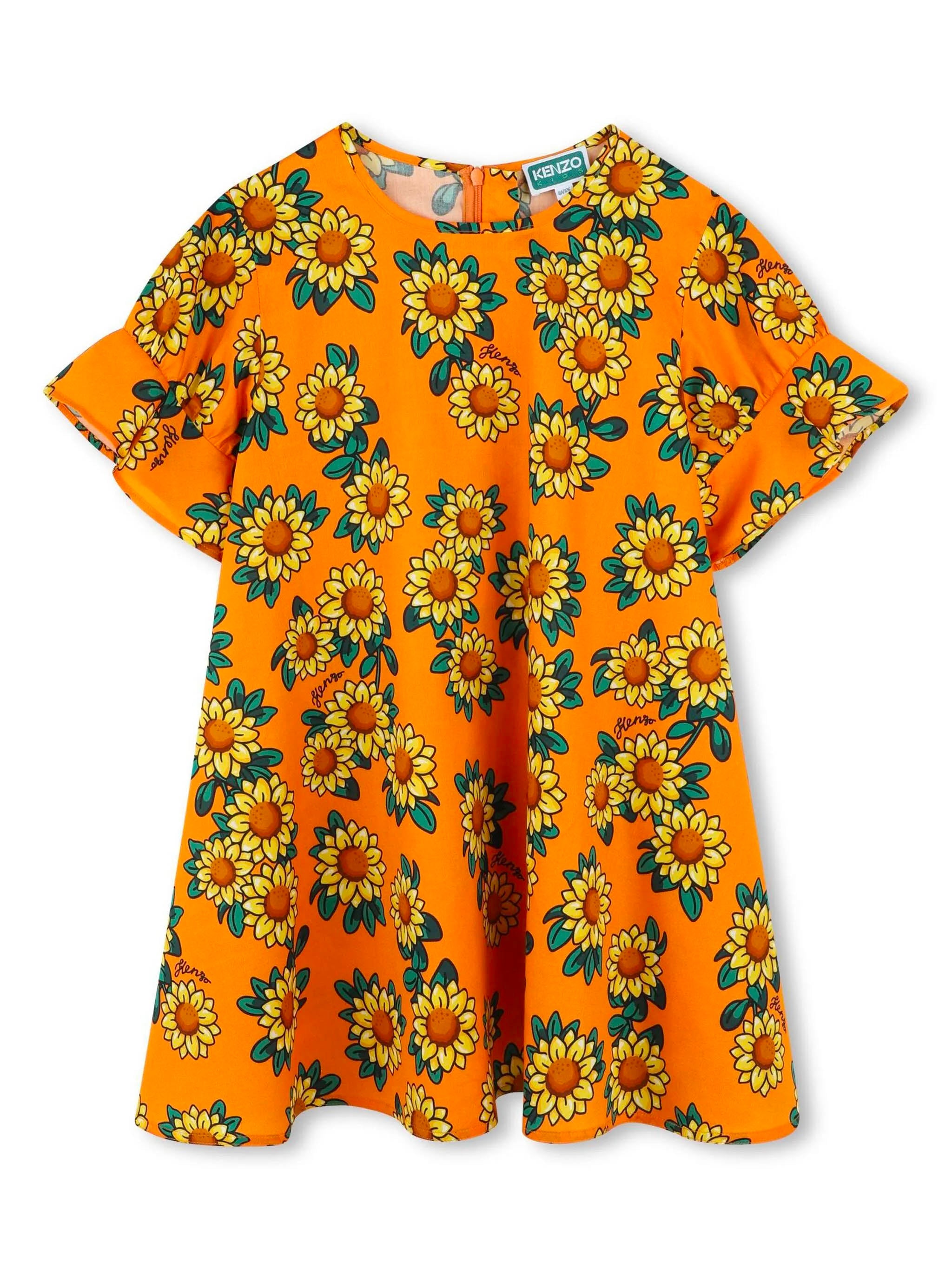 Floral Cotton Mini Dress for Girls
