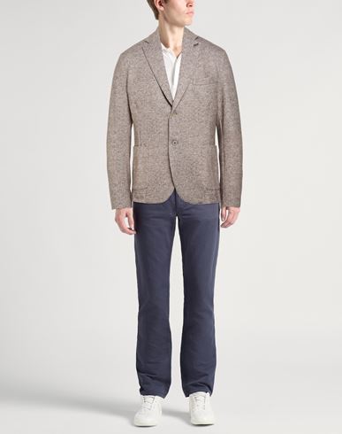 Man Blazer Khaki Size 42 Polyester, Cotton, Elastane