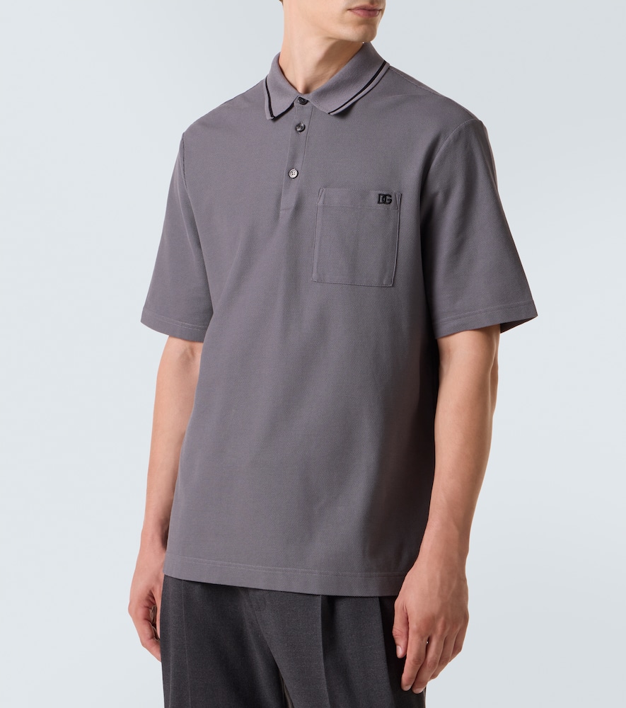 DG embroidered cotton piqué polo shirt