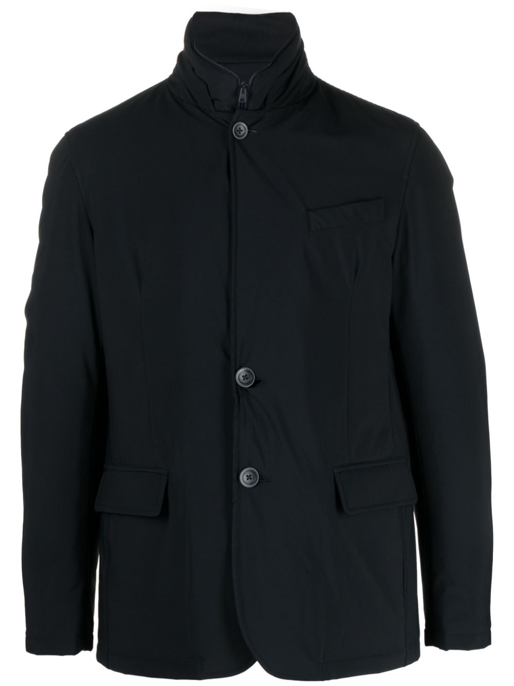 High-neck button-up jacket - 9200 - BLU NAVY