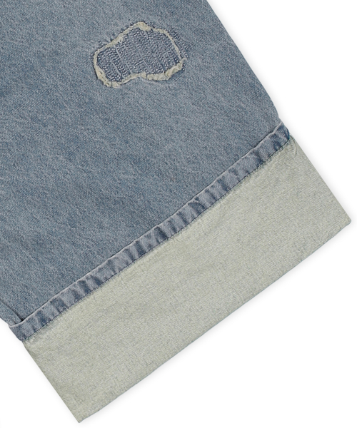XP284 Boro Patchwork Bermuda Denim Pants