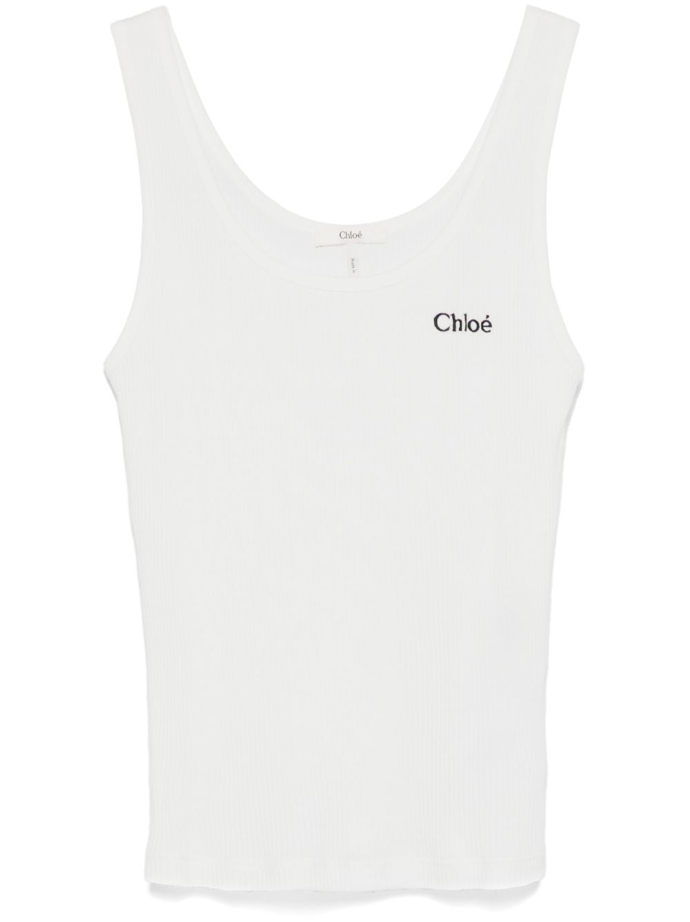 Logo-Embroidered Tank Top — White