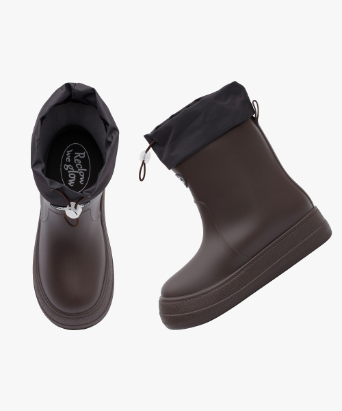 RC RE-RAIN SHIRRING Rain Boots CHOCO
