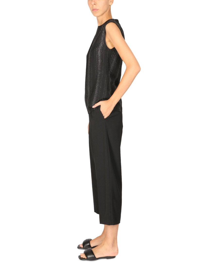 Lurex striped sleeveless blouse