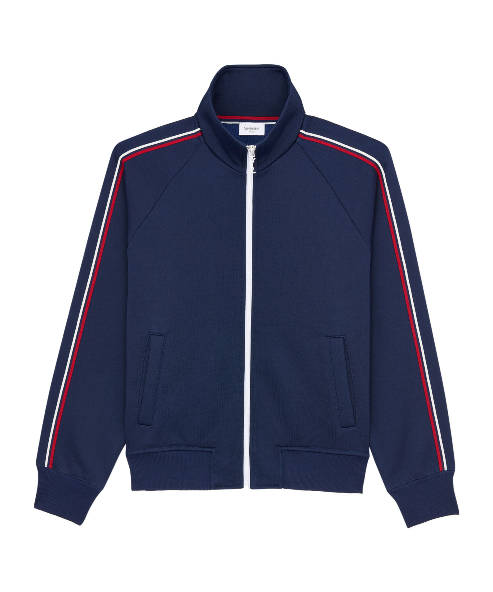 Track jacket in cotton and nylon