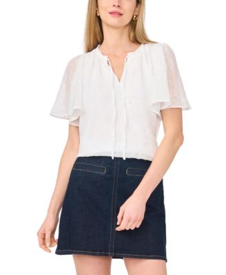 Womens Tie Neck Princess Sleeve Blouse