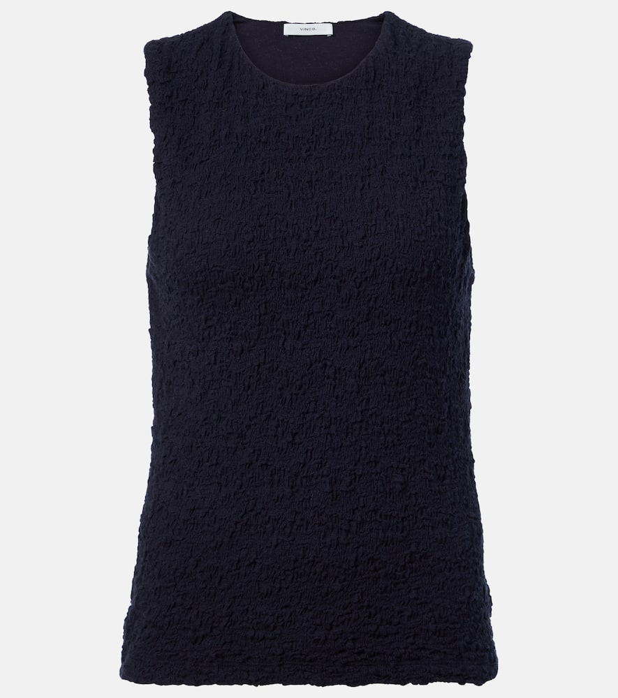Smocked cotton-blend top