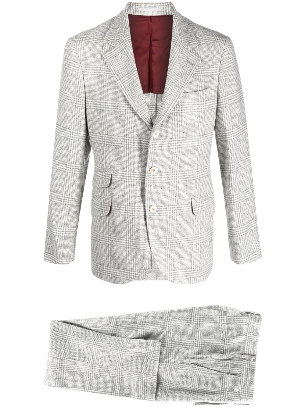 Single-breasted checked suit - Grey