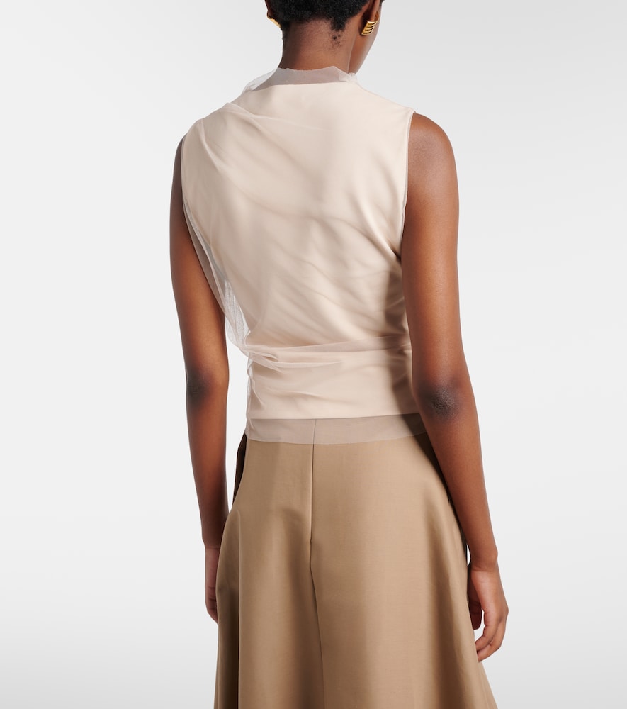 Draped tulle top