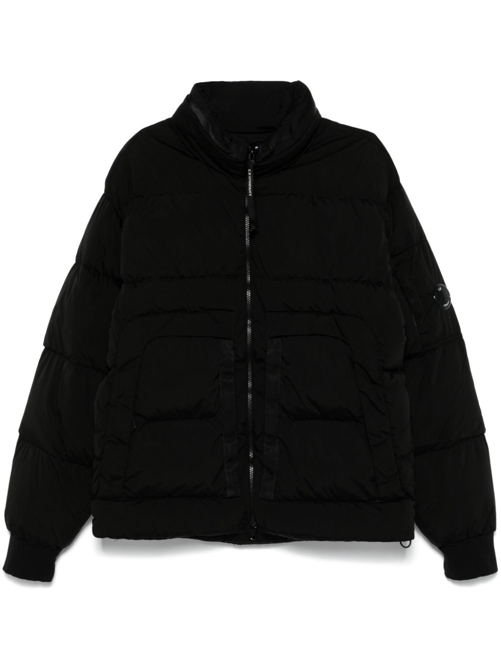 Lens-embellished padded jacket - Black