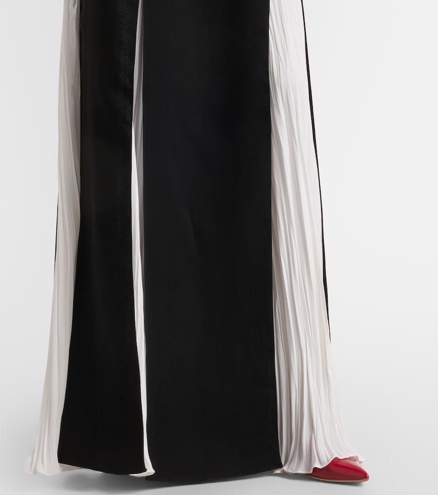 Pleated silk gown