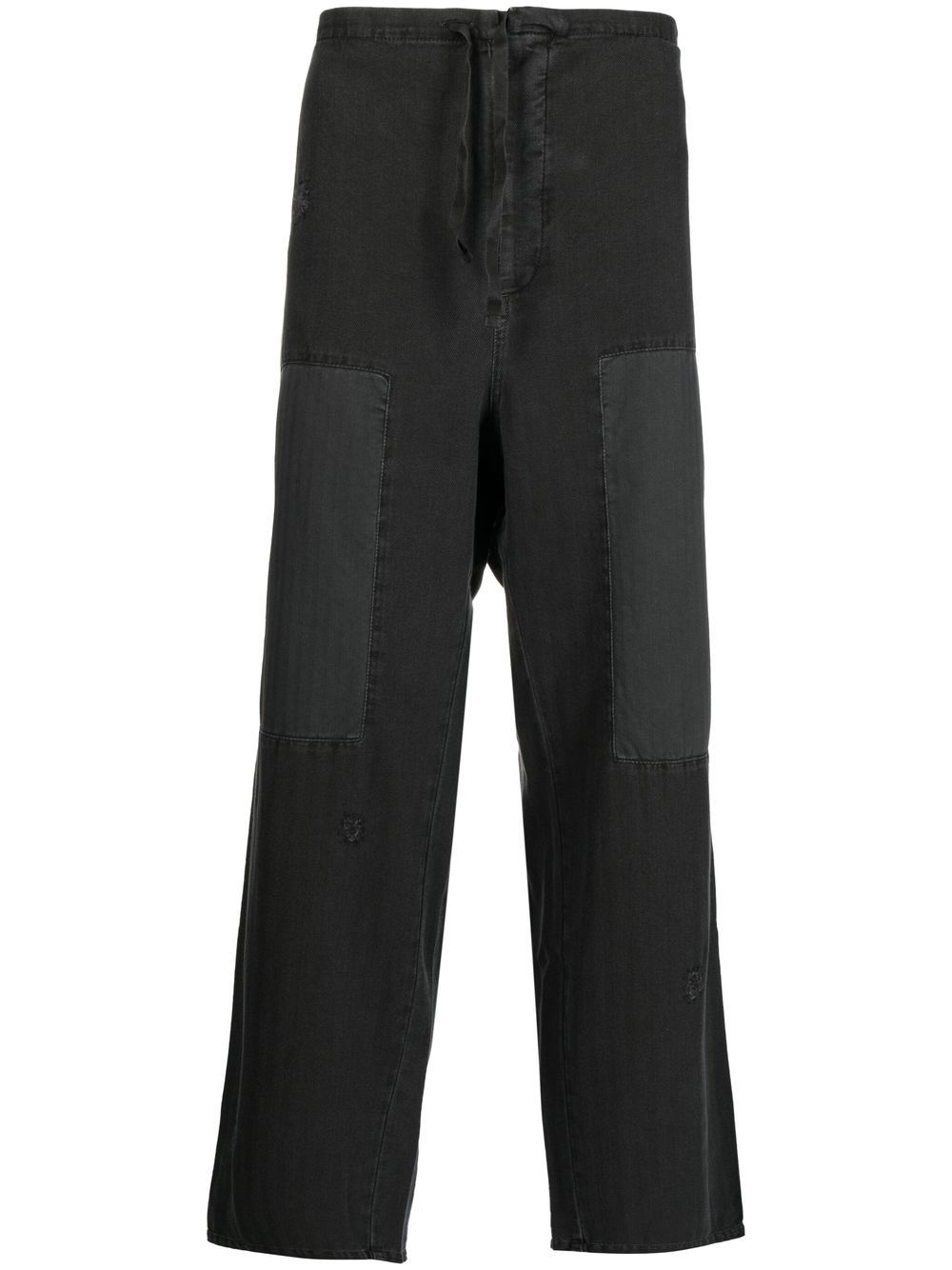 Drawstring-waist trousers - Black