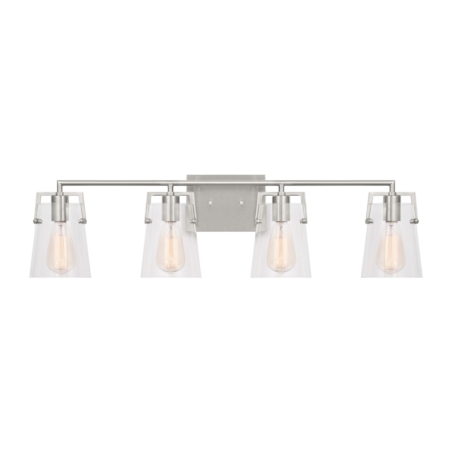 Brushed Steel Four Light Bath from the Crofton Collection