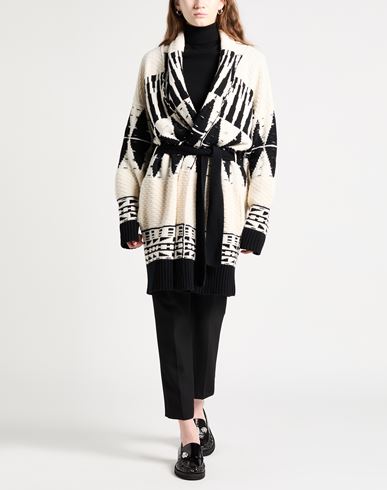 Woman Cardigan Ivory Size 6 Wool
