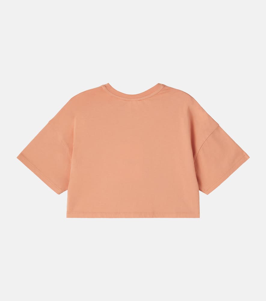 Chloé Kids Logo cropped cotton jersey T-shirt