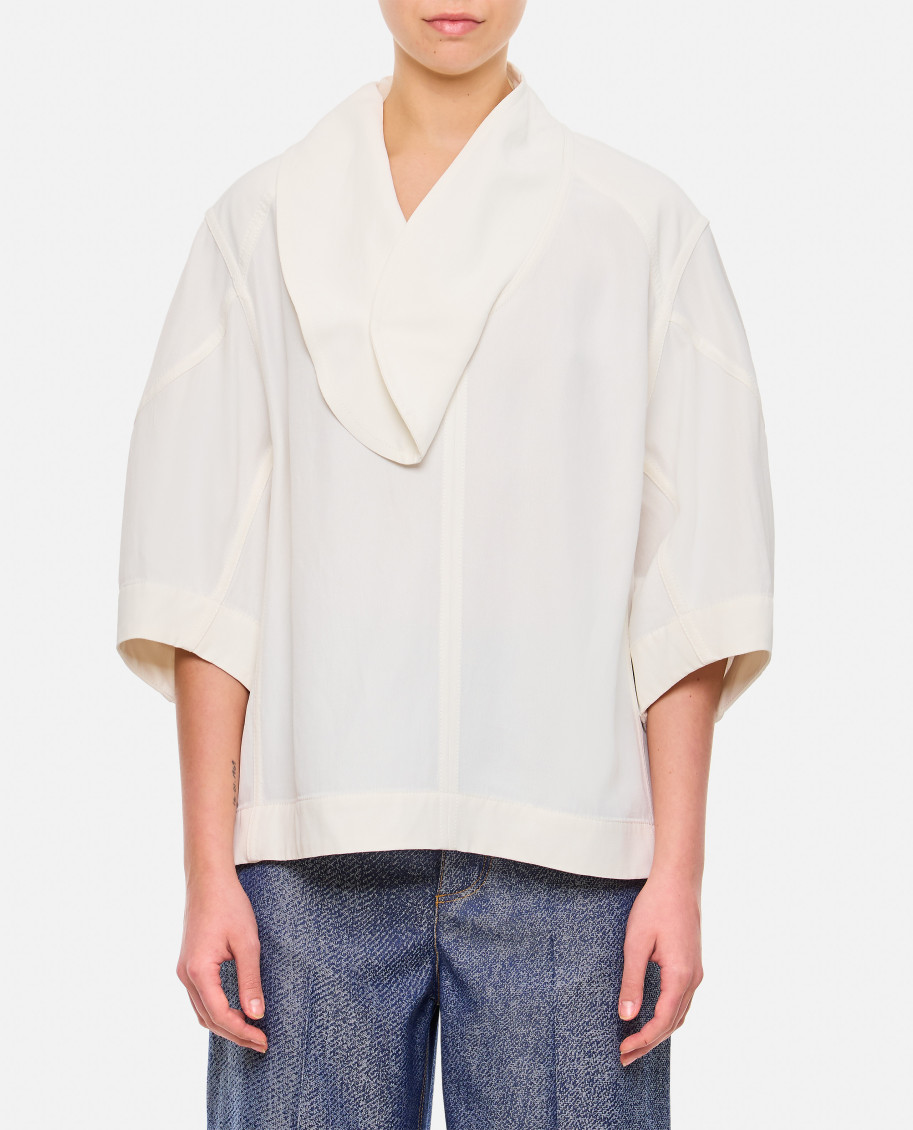 Grainy viscose linen shirt