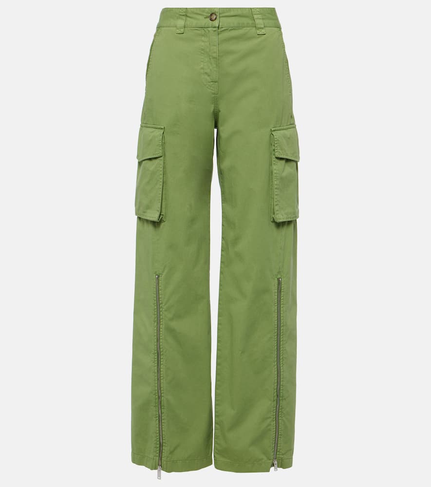 Mid-rise cotton canvas cargo pants