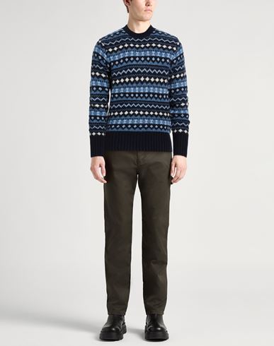 Man Sweater Navy Size L Virgin Wool, Polyamide