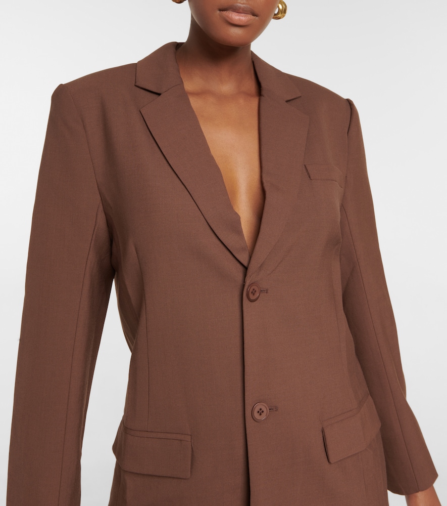 Single-breasted wool-blend blazer