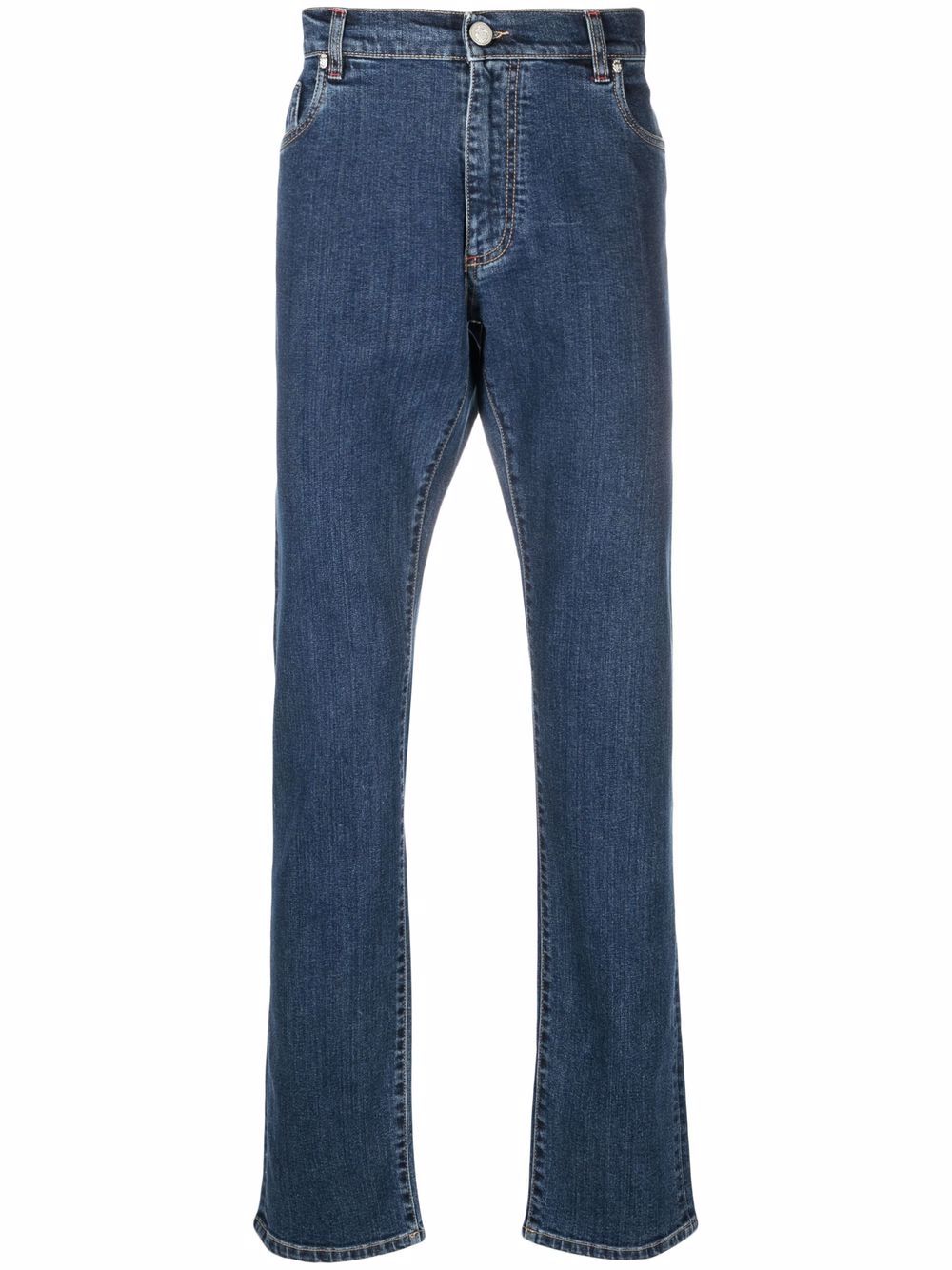 Logo-embroidered jeans - Blue