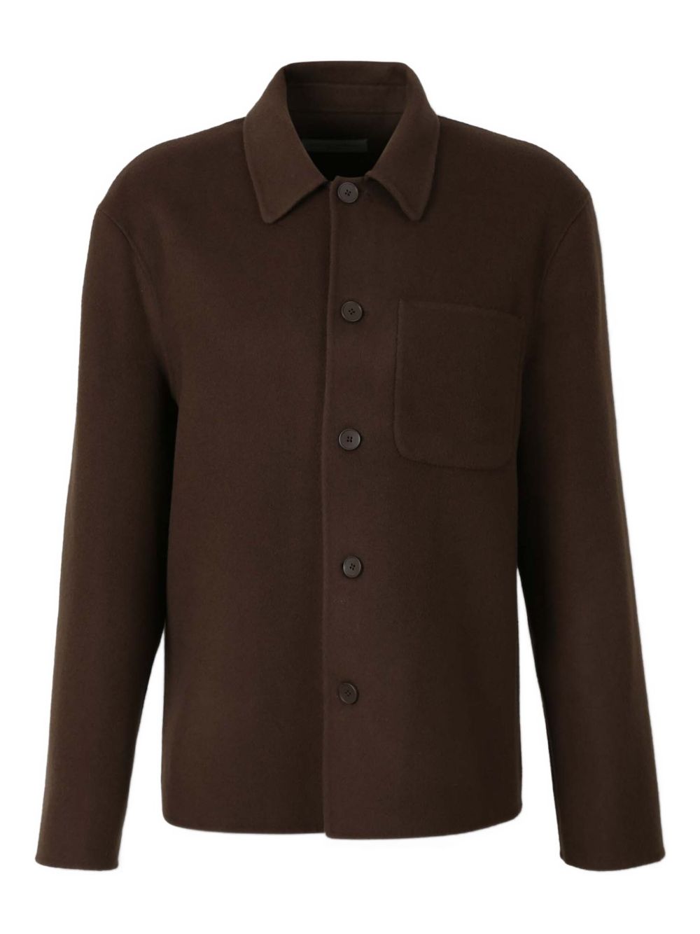 Button-fastening patch-pocket jacket - Brown