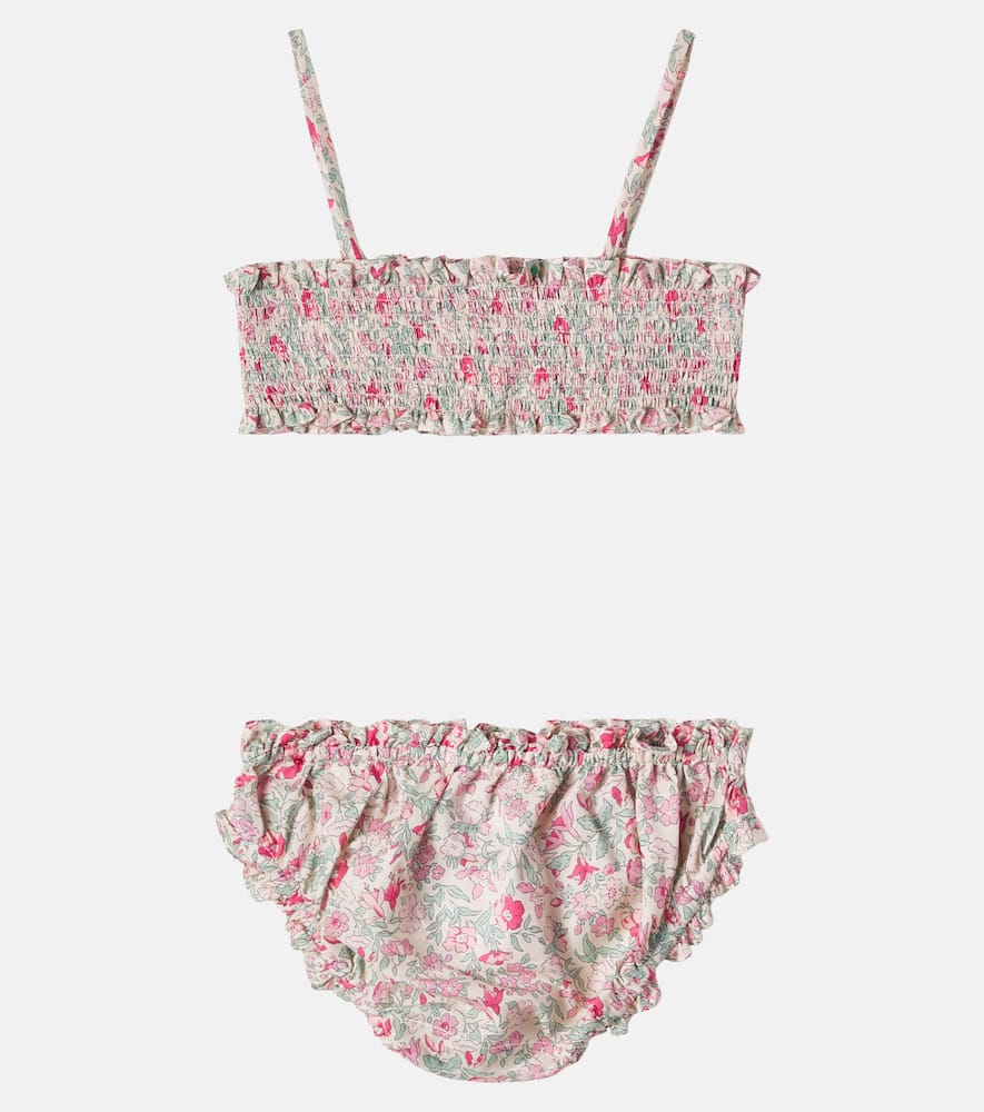Finlay floral shirred cotton bikini