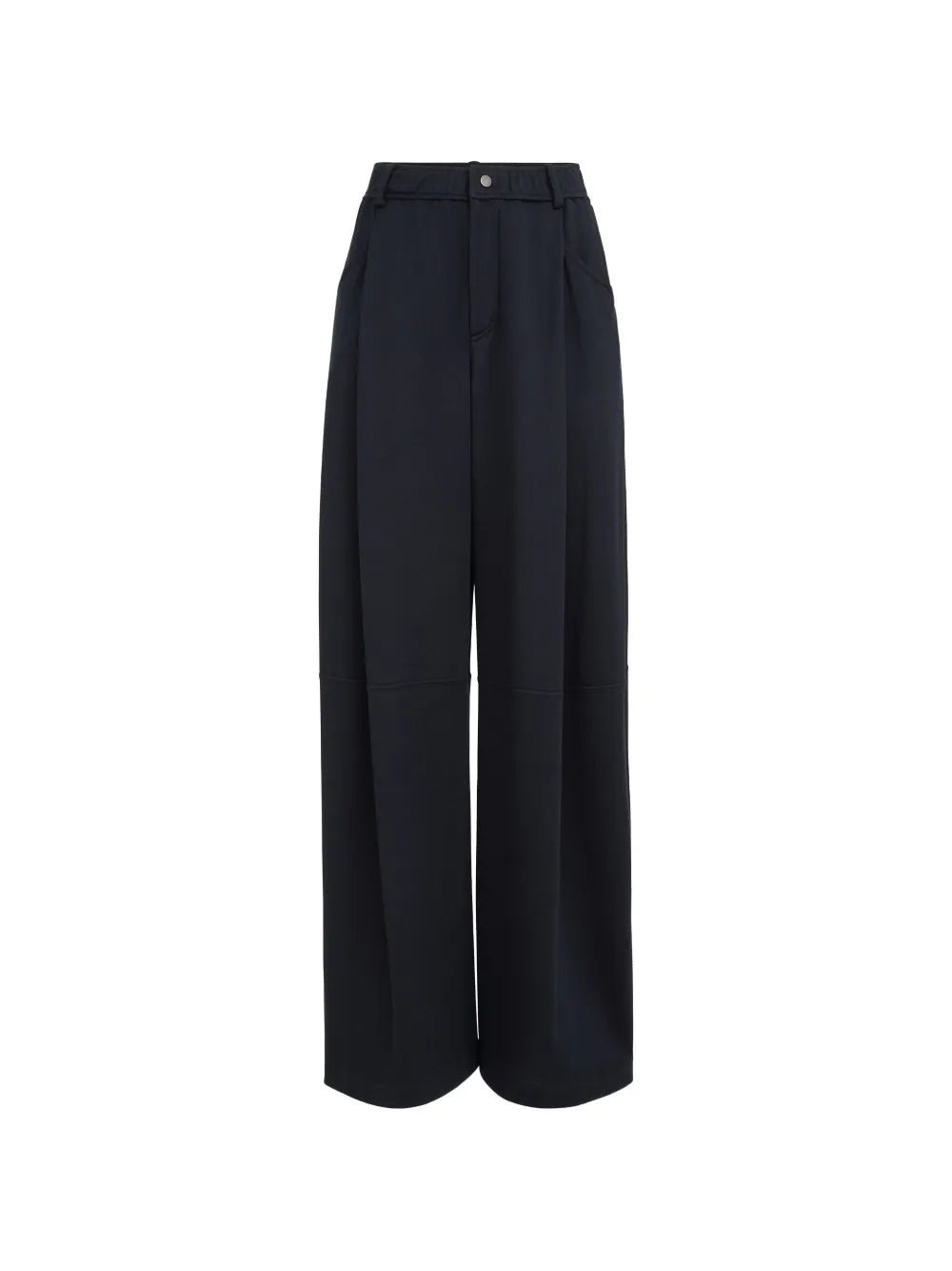 Cotton-Silk Interlock Trousers — Black