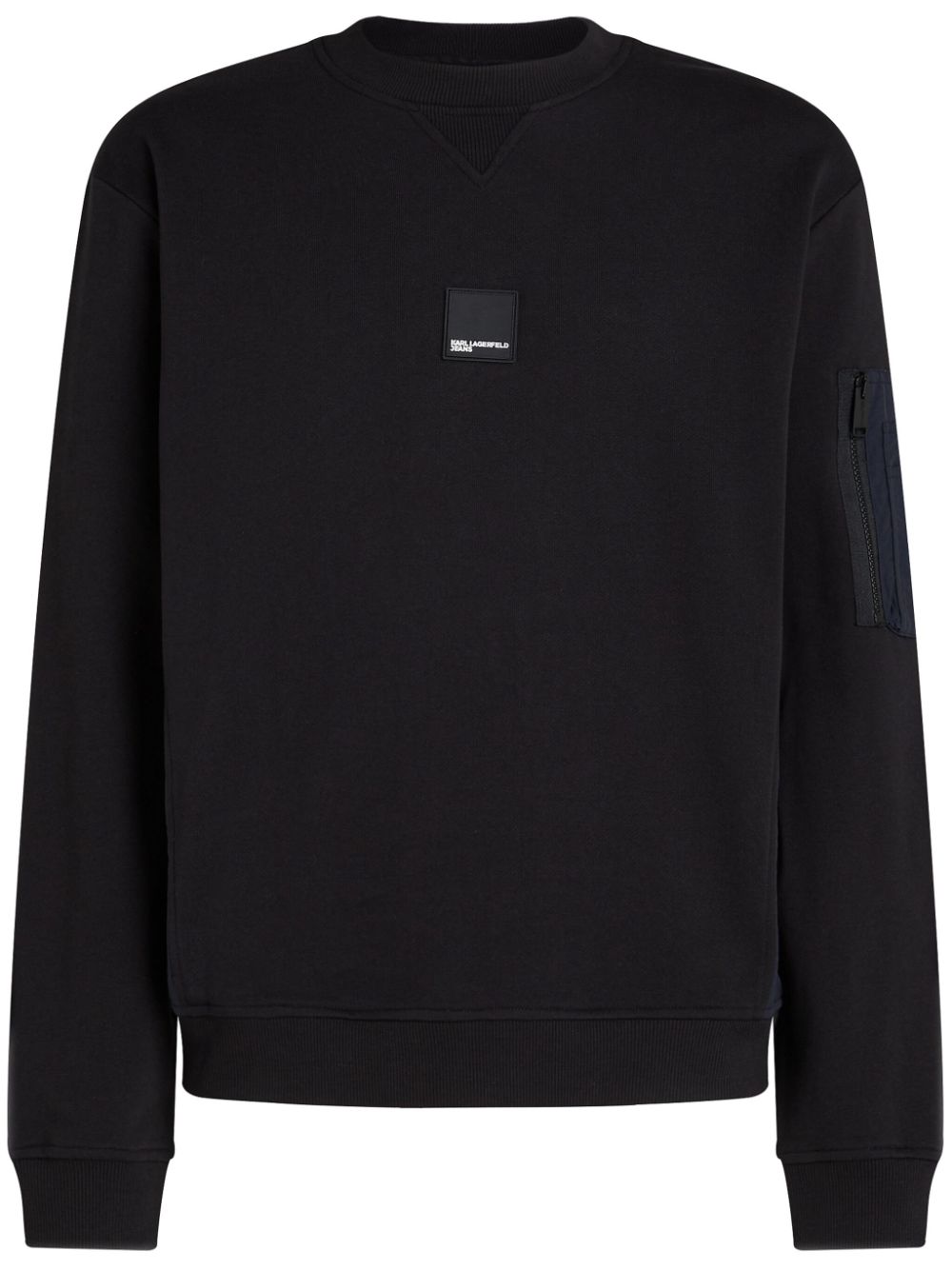 Panelled cotton sweatshirt - Black