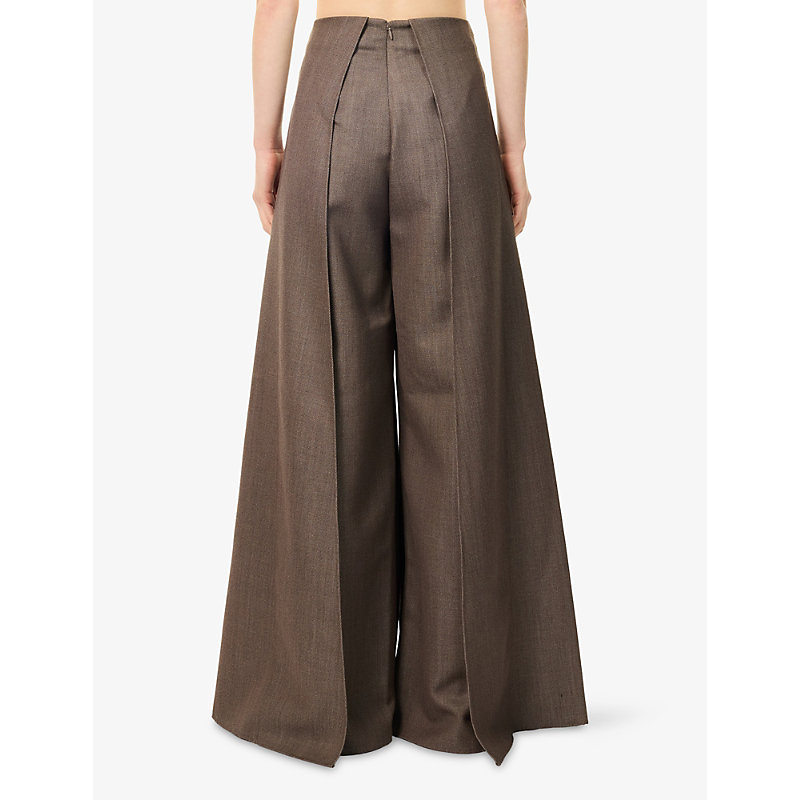 Womens Morea Wide-Leg Wool Trousers